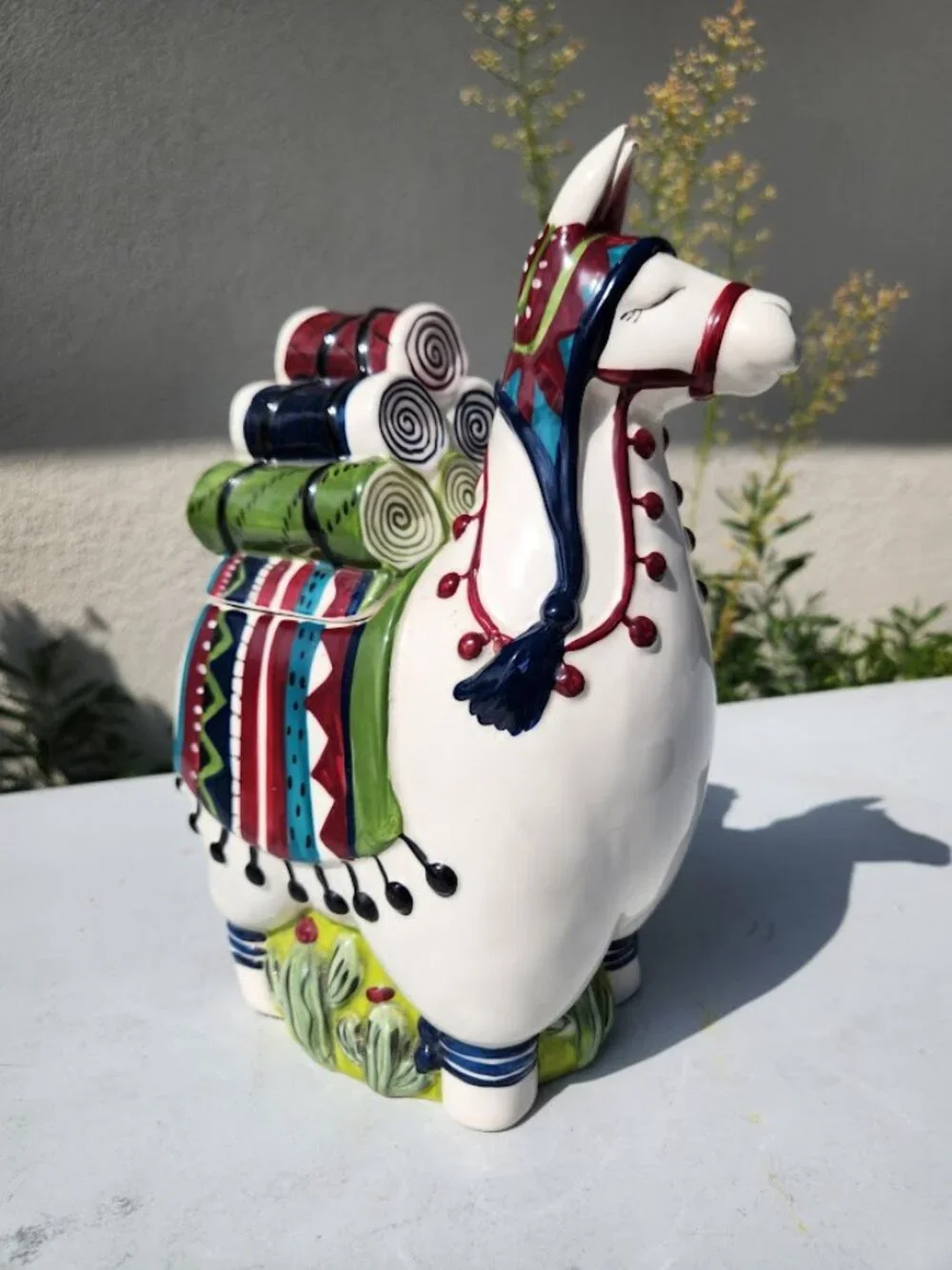 Blue Sky Ceramic Llama Alpaca Cookie Jar Kitchen Decor Decorations 11.5